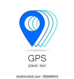 GPS - der Ort des Hinweises. Vorlagenlogo.