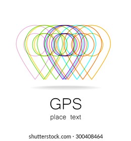 GPS - la ubicación del signo. Logo de la plantilla.