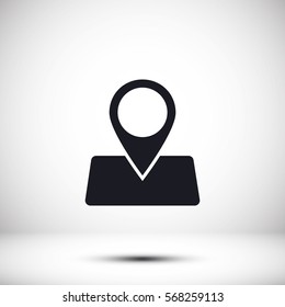 GPS - the sign location. Template logo.