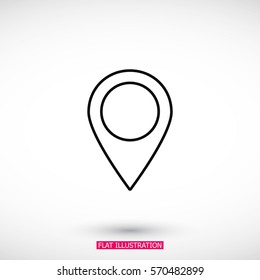 GPS - the sign location. Template logo.