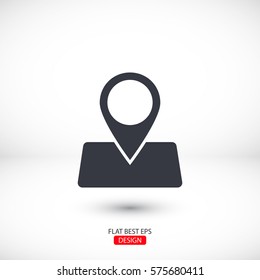 GPS - the sign location. Template logo.
