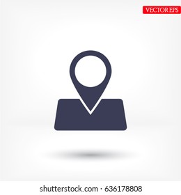 GPS - the sign location. Template logo.