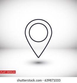 GPS - the sign location. Template logo.