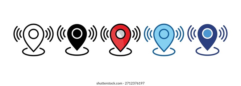Gps Signal Icon Set Multiple Style Collection