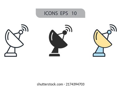 gps signal icons  symbol vector elements for infographic web