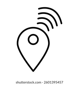 GPS Signal Vector Line Icon Design