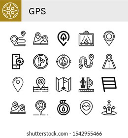 gps simple icons set. Contains such icons as Compass, Destination, Location, Park location, Gps, Traffic sign, Road, Placeholder, Flag, Navigation, can be used for web, mobile and logo