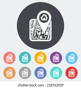 GPS. Single flat icon on the circle. Vector illustration.