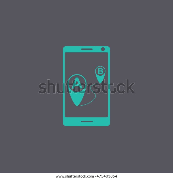 gps smartphone\
icon. Flat design style eps\
10