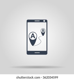 gps smartphoner icon. Flat design style eps 10