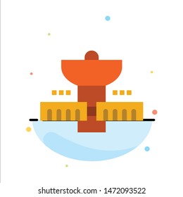 Gps, Space, Satellite, Satellite, Space Abstract Flat Color Icon Template