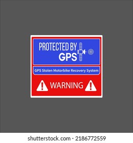 GPS Stolen Motorbike Recovery System. Alarm System Warning. Protected By GPS. GPS Sticker Anti Theft Vehicle Tracking Security. GPS Alarm Security Caution Warning