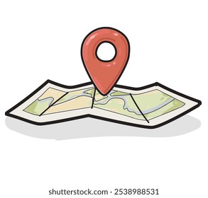 gps symbol point map cartoon 3d illustration on white background