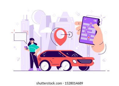 	
Gps system, cartography display, location on the city map, navigation in the smartphone and tablet, the path is paved to the car. Flat style vector illustration
for web page, social media, documents