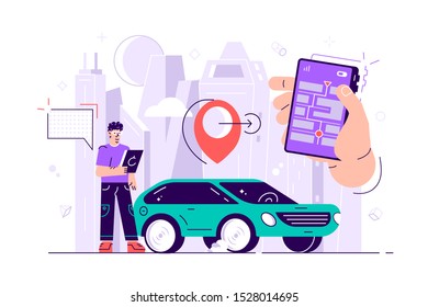 	
Gps system, cartography display, location on the city map, navigation in the smartphone and tablet, the path is paved to the car. Flat style vector illustration
for web page, social media, documents