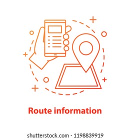 GPS system concept icon. Car GPS navigation app idea thin line illustration. Route searching. Vector isolated outline drawing