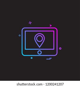 gps tab location map travel direction icon vector design
