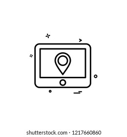 gps tab location map travel direction icon vector design