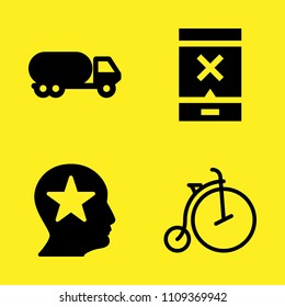 gps, tanker, bicycle and profile vector icon set. Sample icons set for web and graphic design