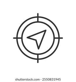 GPS-Ziel, Symbol im Liniendesign. GPS, Ziel, Standort, Punkt, Marker, Position, Ziel auf weißen Hintergrund Vektor. GPS-Ziel-editierbares Strichsymbol