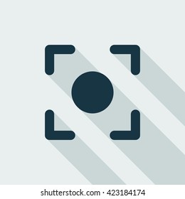 GPS target location icon in flat design style. Location icon as silhouette isolated on clear background. Vector EPS8 illustration.