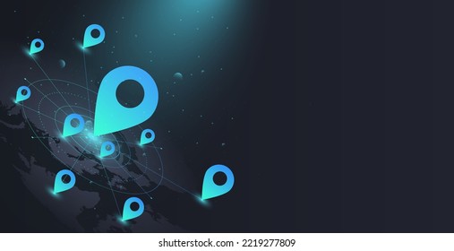 Gps technology concept. Modern technologies and digital world. Globalization and Internet. Poster or banner for website. Navigation and geolocation, tracking. Cartoon flat vector illustration
