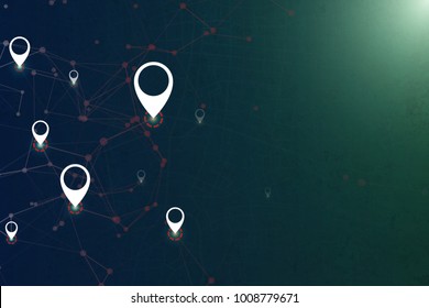 GPS. Gps technology connect dot abstract background. vector illustration