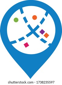 GPS technology style showing on the street