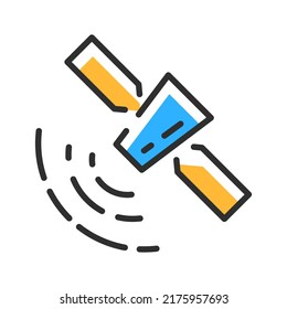 Icono de línea de tecnología GPS. Concepto de ilustración vectorial.
