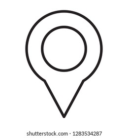 GPS thin line icon. Location vector illustration isolated on white. Map pointer outline style design