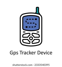 Gps Tracker Device Filled Outline Icon Design illustration. Map and Navigation Symbol on White background EPS 10 File
