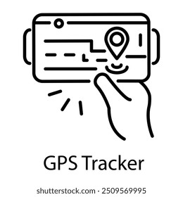 Ícone do rastreador Gps em estilo de linha