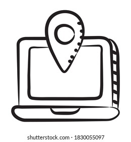 Icono del rastreador Gps en estilo lineal moderno, vector modificable 