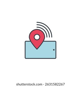 Ilustração vetorial do símbolo do ícone do Controlador GPS isolada no fundo branco