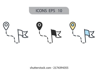 gps tracker icons  symbol vector elements for infographic web