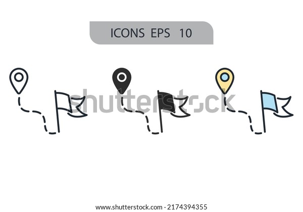 gps tracker icons  symbol vector elements for\
infographic web