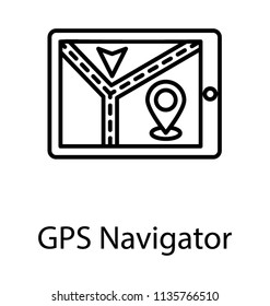 gps tracker on android mobile screen, placed in horizontal direction, a concept of mobile tracker 