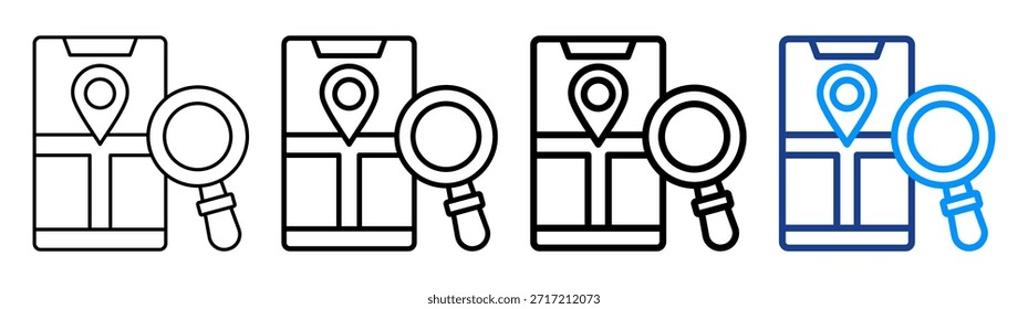 Conjunto de Colección de contorno diferente de ícono de seguimiento de GPS