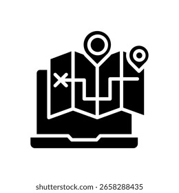 Ilustração Do Vetor De Glifos Do Ícone De Controle Do Gps