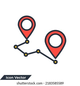 gps tracking icon logo vector illustration. tracking symbol template for graphic and web design collection