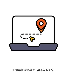 Icono de seguimiento GPS con Vector de fondo blanco Ilustración de stock
