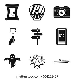 GPS tracking icons set. Simple set of 9 gps tracking vector icons for web isolated on white background