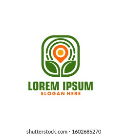 gps tracking logo with leaf for farm company