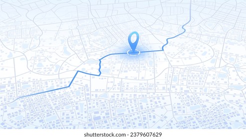 Gps tracking map. Abstract isometric location tracks dashboard. Track navigation pins on street maps, navigate mapping, locate position pin. Futuristic travel map or location navigator vector