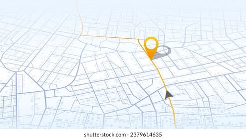 Gps tracking map. Abstract isometric location tracks dashboard. Track navigation pins on street maps, navigate mapping, locate position pin. Futuristic travel map or location navigator vector