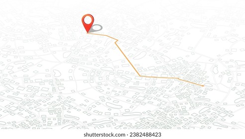 Gps tracking map. Abstract isometric location tracks dashboard. Track navigation pins on street maps, navigate mapping, locate position pin. Futuristic travel map or location navigator vector