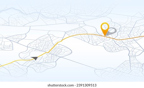 Gps tracking map. Abstract isometric location tracks dashboard. Track navigation pins on street maps, navigate mapping, locate position pin. Futuristic travel map or location navigator vector
