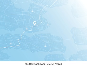 Gps tracking map. Abstract isometric location tracks dashboard. Track navigation pins on street maps, navigate mapping, locate position pin. Futuristic travel map or location navigator vector