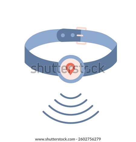 GPS tracking system pet collar icon vector illustration
