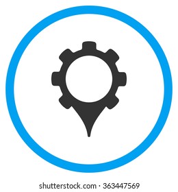 Gps Tuning vector icon. Style is bicolor flat symbol, blue and gray colors, rounded angles, white background.